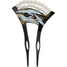 將圖片載入圖庫檢視器 Kingsiely 白鶴/櫻花 珍珠髮簪
