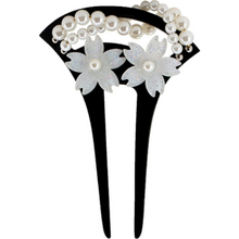 將圖片載入圖庫檢視器 Kingsiely 白鶴/櫻花 珍珠髮簪