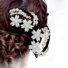 將圖片載入圖庫檢視器 Kingsiely 白鶴/櫻花 珍珠髮簪