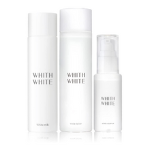 將圖片載入圖庫檢視器 WHITH WHITE 護膚精華化粧水+美容精華液+乳液 3瓶組 藥用美白保濕敏感肌膚用