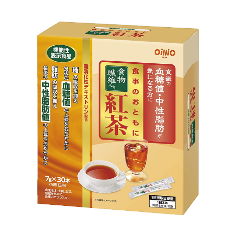 日清Oillio 添加膳食纖維便攜紅茶粉包 7g×30 包【日本消費廳認可・特定保健用食品】