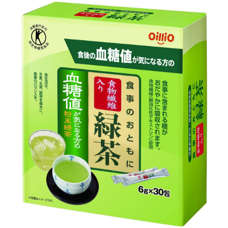 日清Oillio 添加膳食纖維便攜綠茶粉包 30/60 包【日本消費廳認可・特定保健用食品】