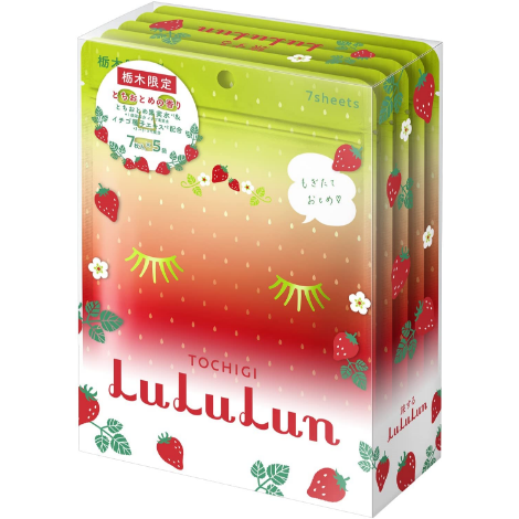 LuLuLun 栃木限定面膜(栃乙女草莓香氣) 7片×5包