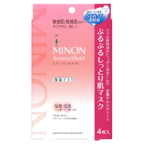 第一三共健康護理 MINON 蜜濃水潤保濕修護面膜4入(22mL/入)