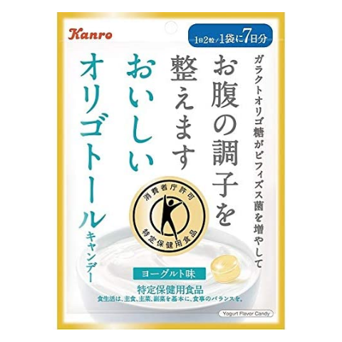 Kanro 整腸乳寡糖含比菲德氏菌 優格口味糖果  14粒/包×4袋【日本消費廳認可・特定保健用食品】