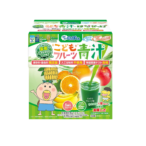 Hanakappa 兒童水果青汁 鈣+乳酸菌+維生素D+膳食纖維+鐵 30包x1盒 (綠色盒水果口味)