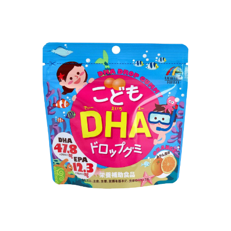 UNIMAT RIKEN 兒童魚油DHA+EPA 水果軟糖 (橘子口味)90粒/包