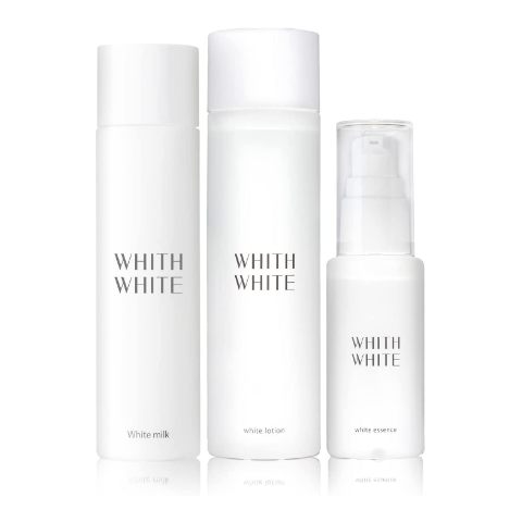 WHITH WHITE 護膚精華化粧水+美容精華液+乳液 3瓶組  藥用美白保濕敏感肌膚用