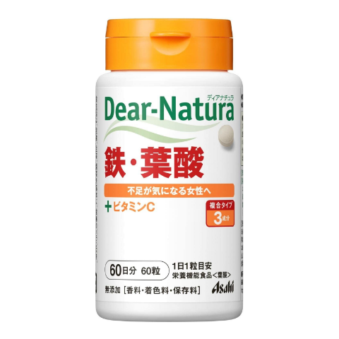 Asahi 朝日 Dear Natura 鐵・葉酸 60粒
