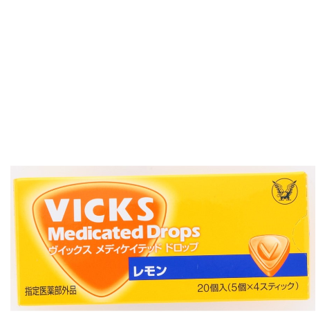 大正製藥  VICKS 喉糖 舒緩咽喉腫痛 口腔除臭殺菌 (檸檬味) 20顆